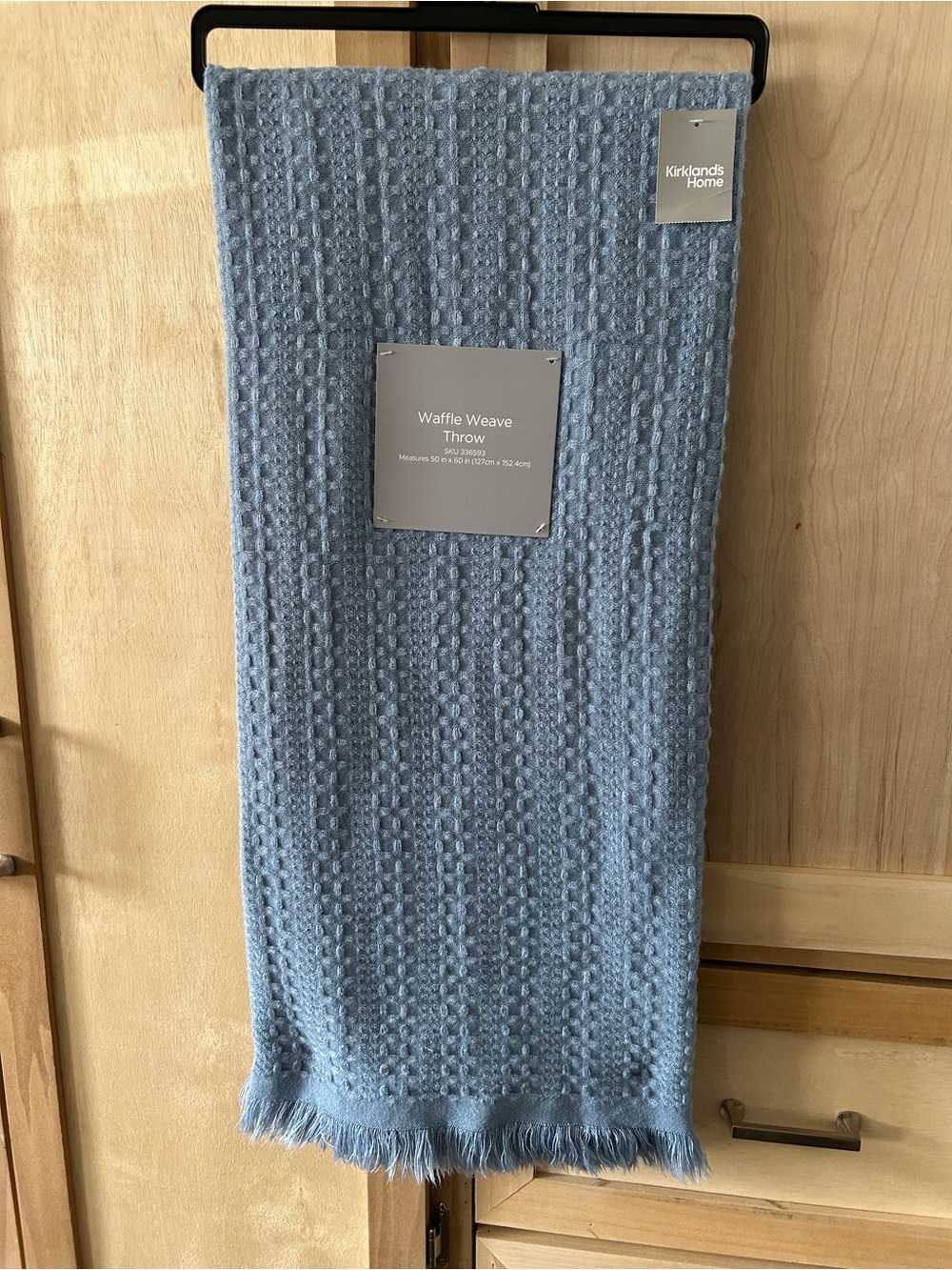 Kirklands Blue Waffle Weave Throw